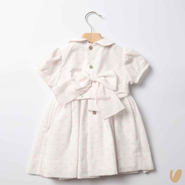 Abito plumetis punto smock ricamato Abito e Tute