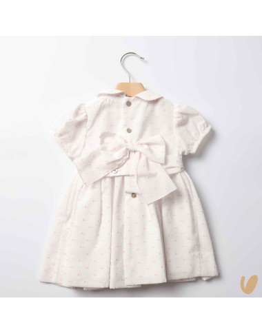 Plumetis dress embroidered smock point