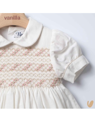 Embroidered smock dot dress