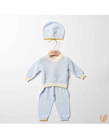 Completo nascita onde in filo di cotone Set Nascita e Uscita Clinica