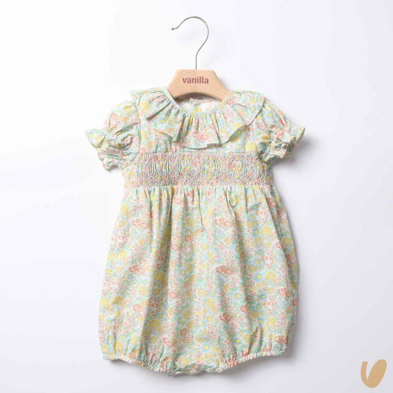 Pagliaccetto punto smock liberty Completo e Pagliaccetto