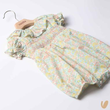 Pagliaccetto punto smock liberty Completo e Pagliaccetto