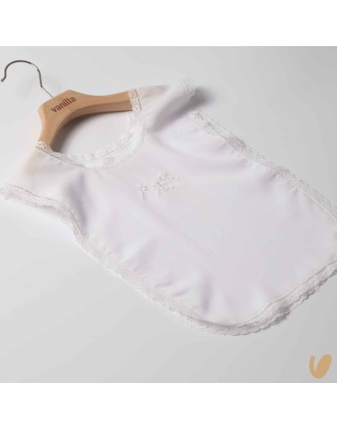 Hand embroidered silk baptismal shirt
