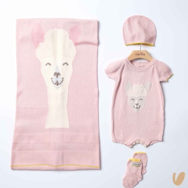 Completo nascita in seta e cotone alpachino Set Nascita e Uscita Clinica