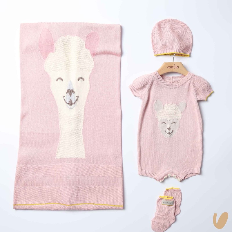 Completo nascita in seta e cotone alpachino Set Nascita e Uscita Clinica
