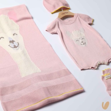 Completo nascita in seta e cotone alpachino Set Nascita e Uscita Clinica