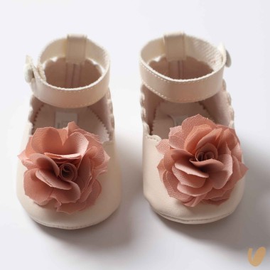 Scarpe con fiore chiffon Culla LEI 15/20