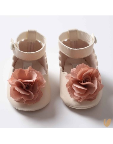 Scarpe con fiore chiffon Culla LEI 15/20