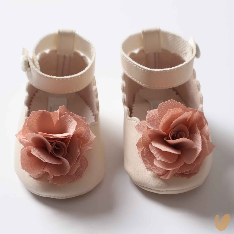 Scarpe con fiore chiffon Culla LEI 15/20