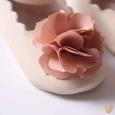Scarpe con fiore chiffon Culla LEI 15/20