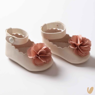 Scarpe con fiore chiffon Culla LEI 15/20