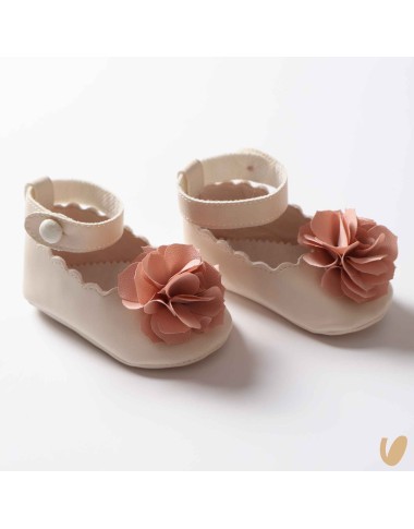 Scarpe con fiore chiffon Culla LEI 15/20