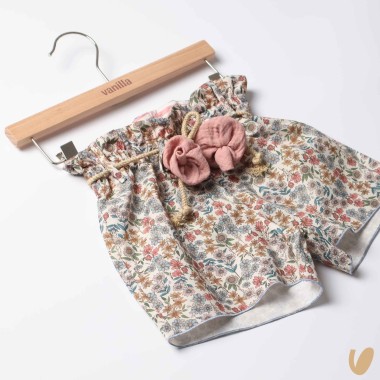 Short fiori con cintura Gonna e Shorts