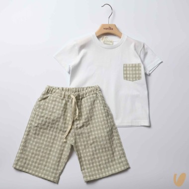 Completo t-shirt e bermuda vichy Completo
