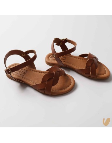 Braid leather sandals