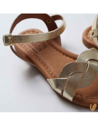 Braid leather sandals