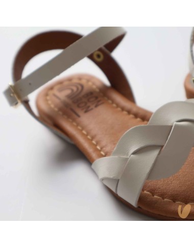 Braid leather sandals