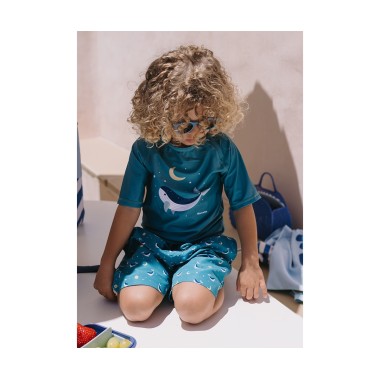 T-shirt nuoto protezione solare Balene Neonata