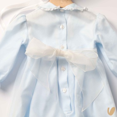 Completo battesimo in organza di seta Battesimo
