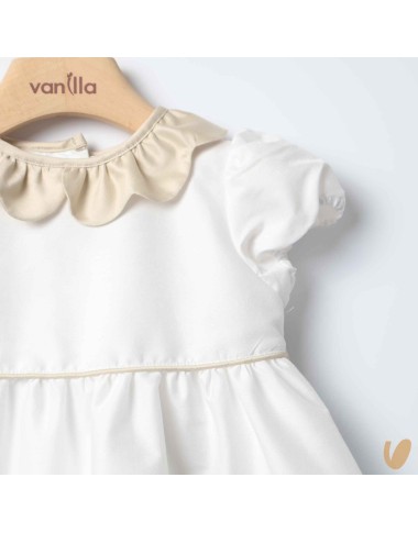 Shantung necklace flower dress