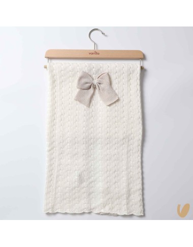 Coperta trecce e fiocco in filo di cotone Coperta e Lenzuola