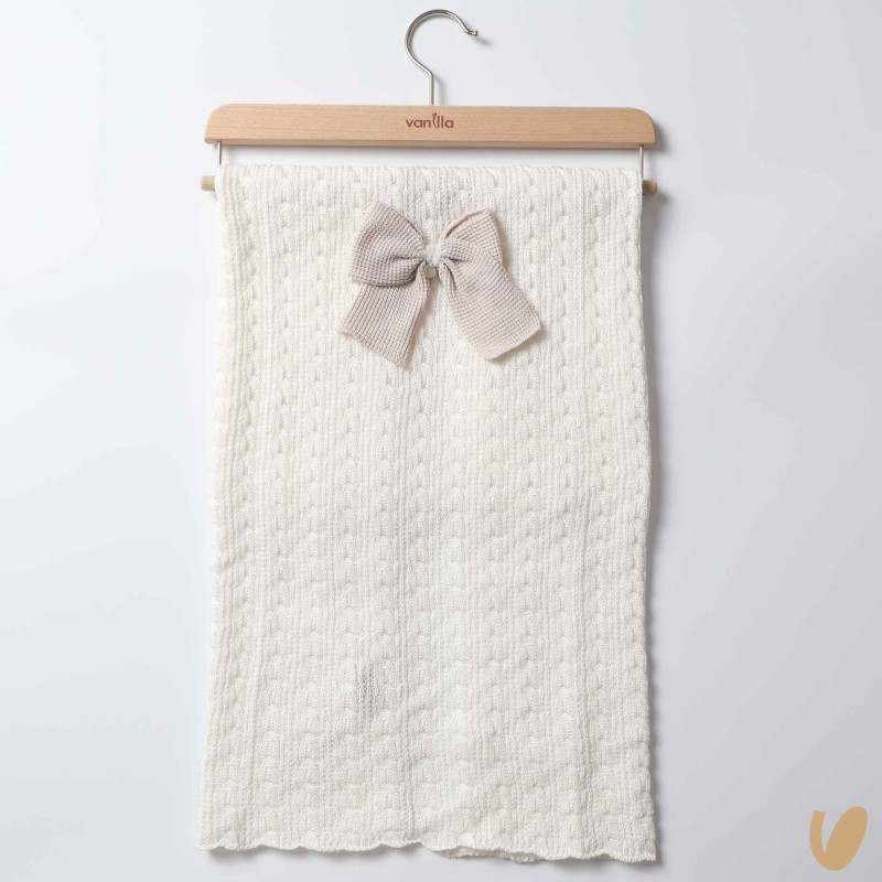 Coperta trecce e fiocco in filo di cotone Coperta e Lenzuola