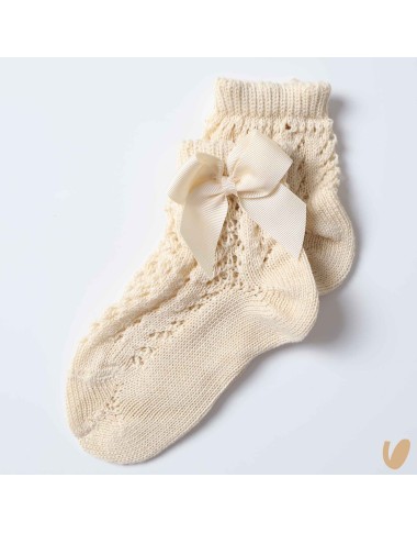 Short perforated sock with Gros Grein bow