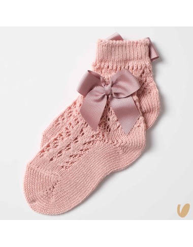 Short perforated sock with Gros Grein bow