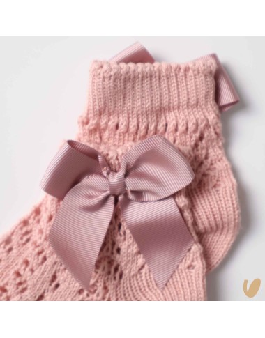 Short perforated sock with Gros Grein bow