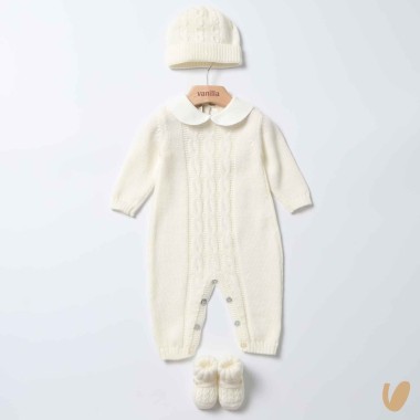 Set nascita in Pura Lana Merino Trecce Set Nascita e Uscita Clinica
