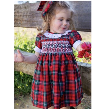 Abito natalizio ricamo punto smock Abiti e Tute