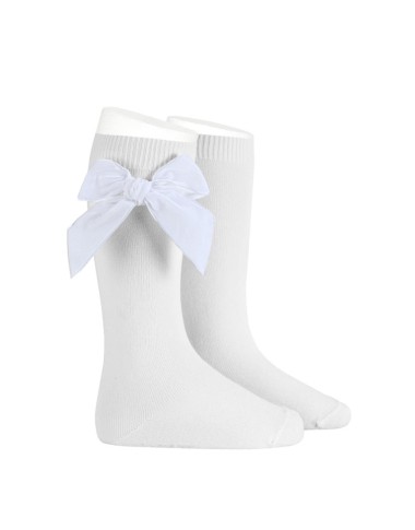 Calzino alto con fiocchi in velluto Calzini