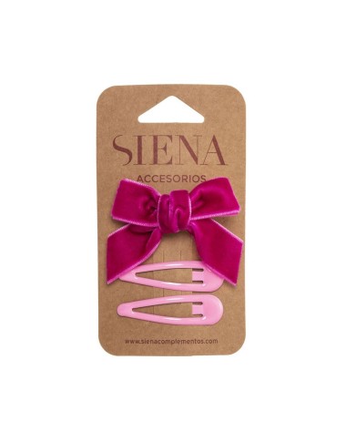 Set 3 Mollettine Fiocco Velluto Mollette e Fermagli