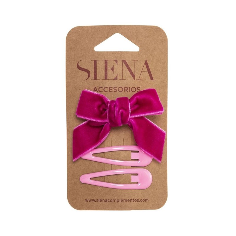 Set 3 Mollettine Fiocco Velluto Mollette e Fermagli