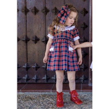 Abito tartan tasche Neonata 0/36