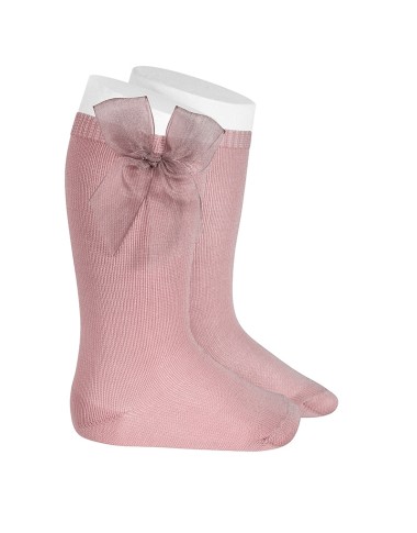 Calzino alto fiocco organza Calzini Lunghi