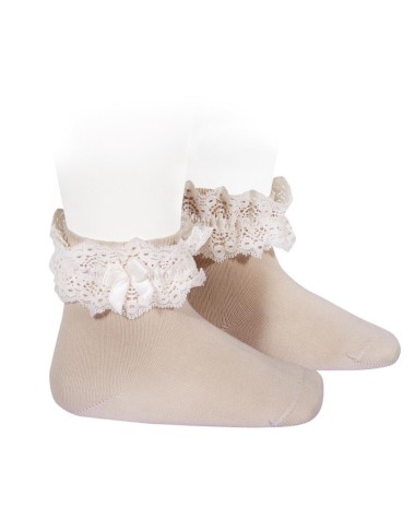 Calzino corto merletto e fiocco Calzini