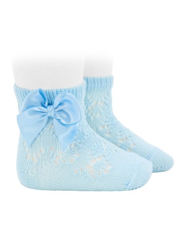 Calzino corto traforato con fiocco in raso Calzini Corti