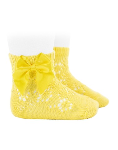 Calzino corto traforato con fiocco in raso Calzini Corti