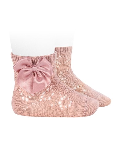 Calzino corto traforato con fiocco in raso Calzini Corti