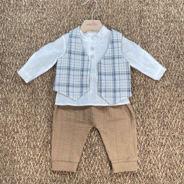 Completo camicia, pantalone e gilet Neonato 0/36
