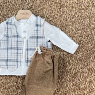 Completo camicia, pantalone e gilet Neonato 0/36