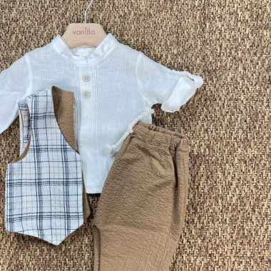 Completo camicia, pantalone e gilet Neonato 0/36