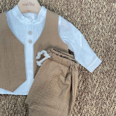 Completo camicia, pantalone e gilet Neonato 0/36