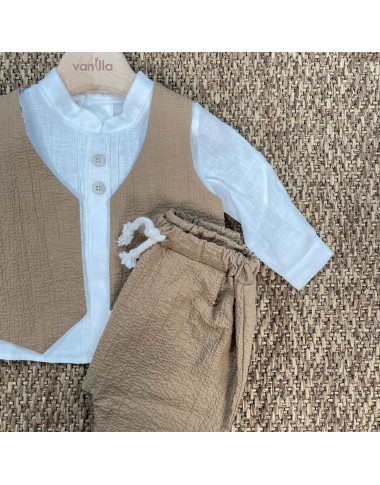 Completo camicia, pantalone e gilet Neonato 0/36