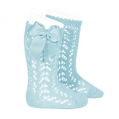 Calzino lungo traforato con fiocco filo Calzini Lunghi