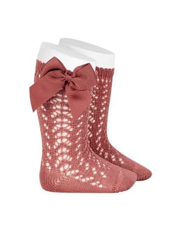Calzino lungo traforato con fiocco filo Calzini Lunghi